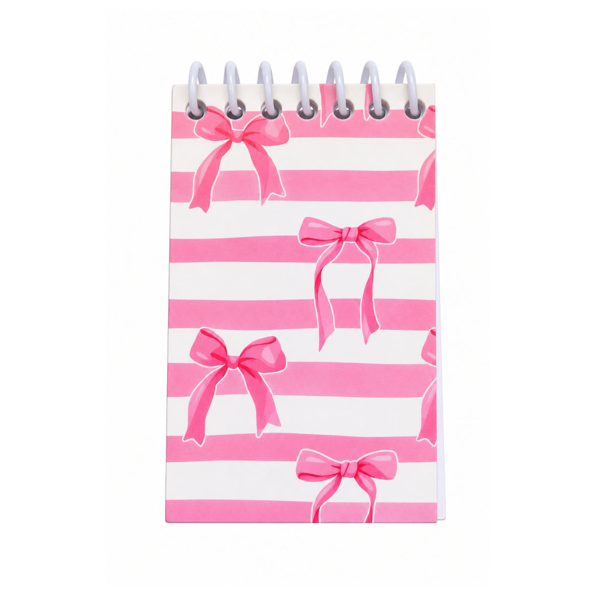 Bow Notebook with Pen Set in Assorted Bow Designs with 6 × 10cm Notebook and 13.5cm Pen Notebook On White Background