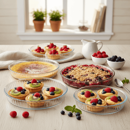 Broart 2pc Round Optic Casserole