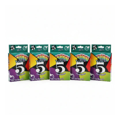 Can You Name 5 Card Game - Fast - Paced Family Party Trivia Game For 2+ Players