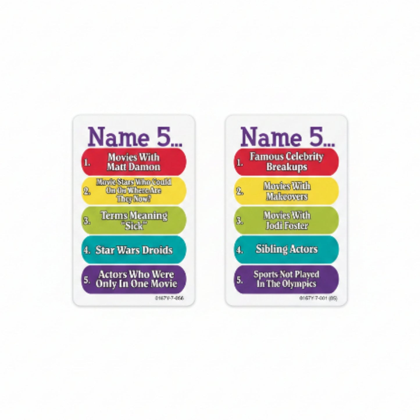 Can You Name 5 Card Game - Fast - Paced Family Party Trivia Game For 2+ Players