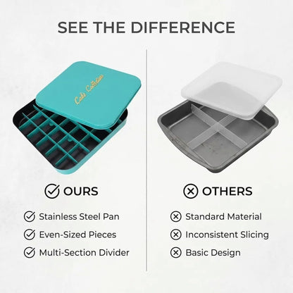 Carbon Steel Cake Tin – Baking Pan With Lid & Cutting Divider – Easy Portioning Design