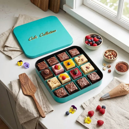Carbon Steel Cake Tin – Baking Pan With Lid & Cutting Divider – Easy Portioning Design