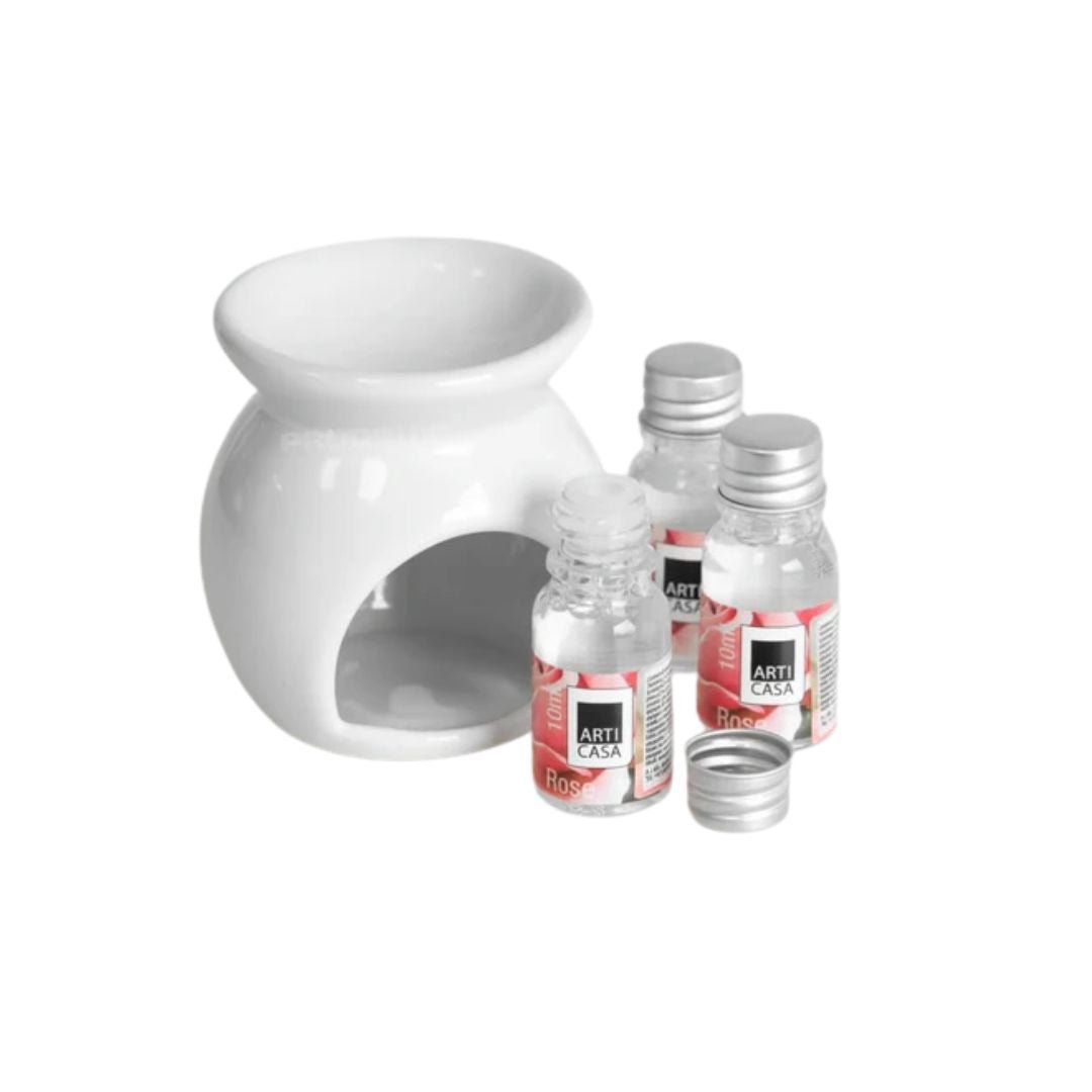 Ceramic Incense Burner and Essential Oil - Berry