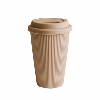 Ceramic Ribbed Coffee Cup 370ml