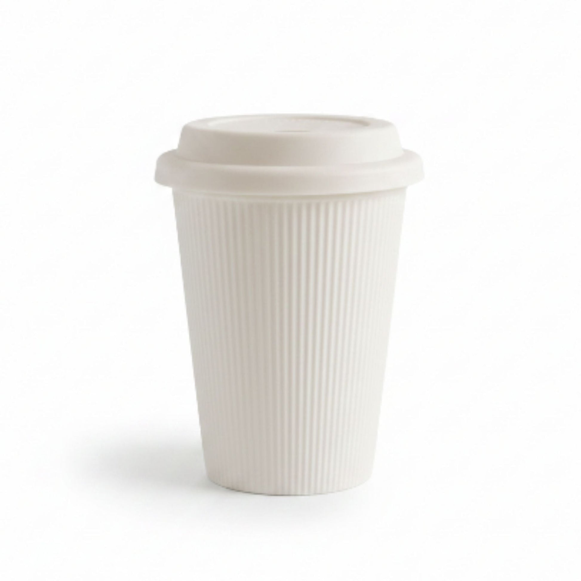 Ceramic Ribbed Coffee Cup 370ml