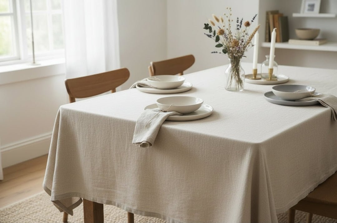 Chainstore Beige/ Cream Linen Table Cloth 1.8m x 2.3m