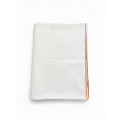 Chainstore Off White With Orange Over Lock Table Cloth 1.8m x 2.7m