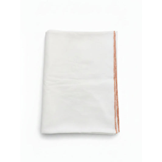 Chainstore Off White With Orange Over Lock Table Cloth 1.8m x 2.7m