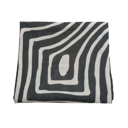 Chainstore Table Cloth Grey Swirl Linen Material 6 Seater 1.3m x 2.3m