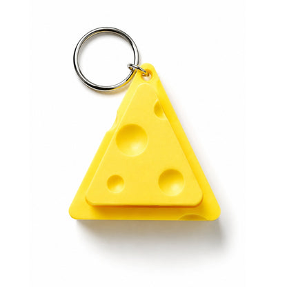 Cheese Fidget Clicker Keyring – Sensory Stress Relief Toy with Clickable Button