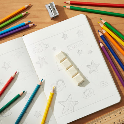 Chocolate Bar Eraser – Cute Novelty School Eraser for Kids & Students - White Chocolate