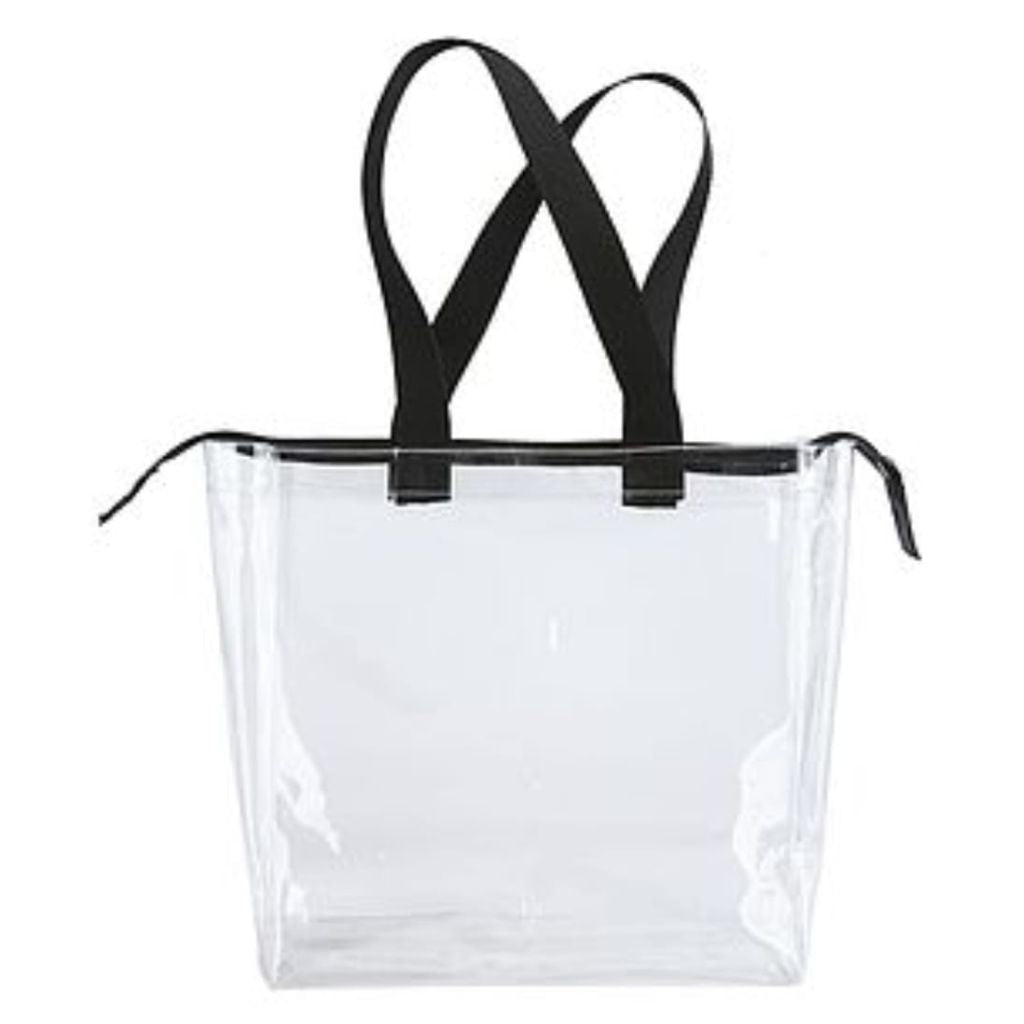 Transparent Clear Tote Shopping Bag On White Background