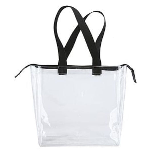 Transparent Clear Tote Shopping Bag On White Background