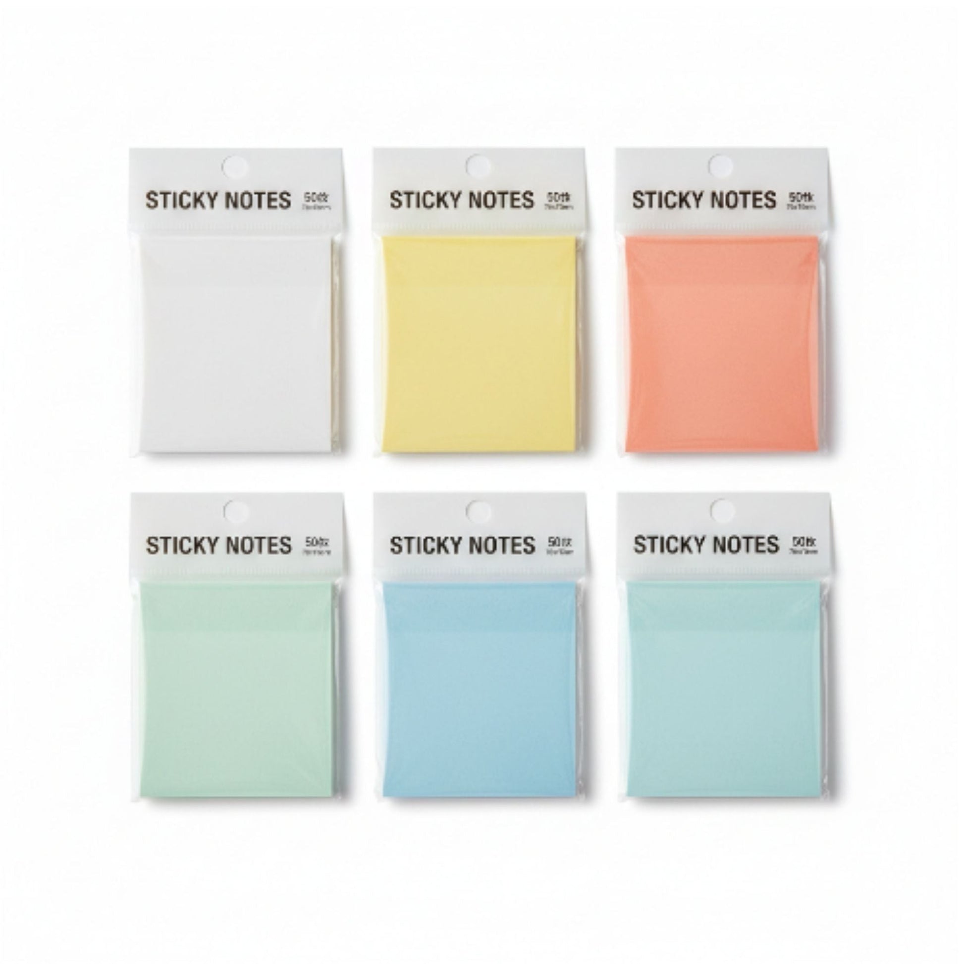 Colorful Transparent Sticky Notes 50 sheets 76mm