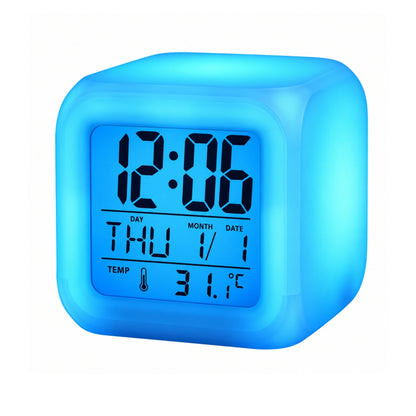Colour Changing LED Digital Clock – Modern Bedside Alarm Clock with Night Light