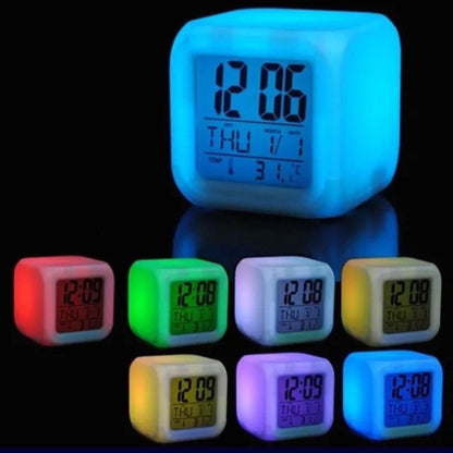 Colour Changing LED Digital Clock – Modern Bedside Alarm Clock with Night Light