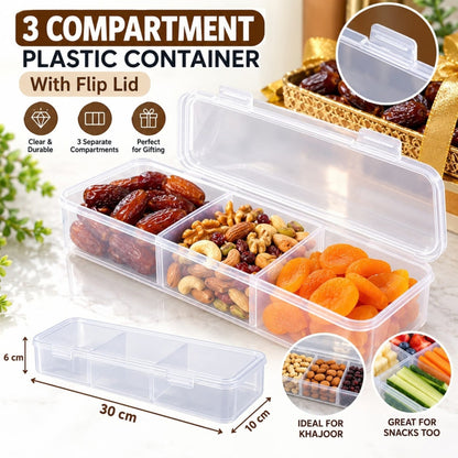 Compartment Plastic Container – Flip Lid Food & Snack Storage Organizer
