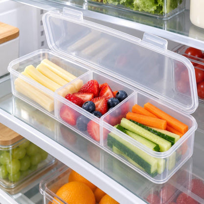 Compartment Plastic Container – Flip Lid Food & Snack Storage Organizer