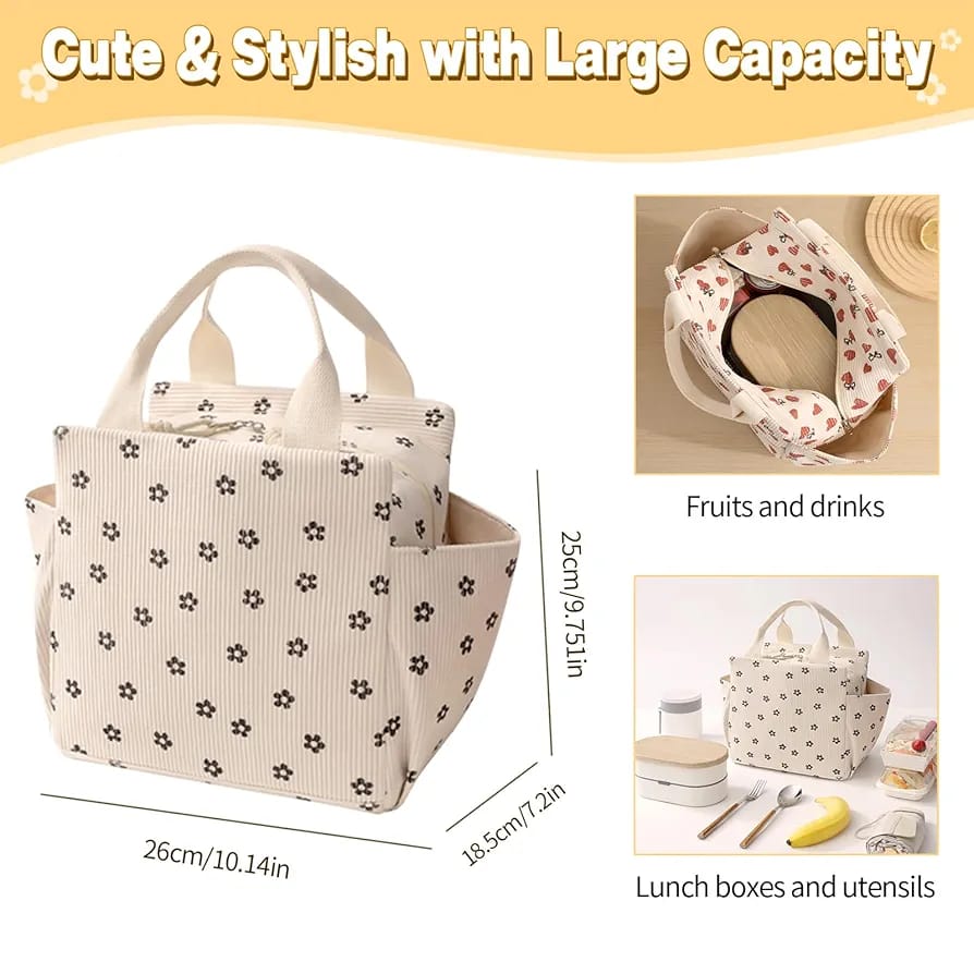 Corduroy Insulated Lunch Bag - Large