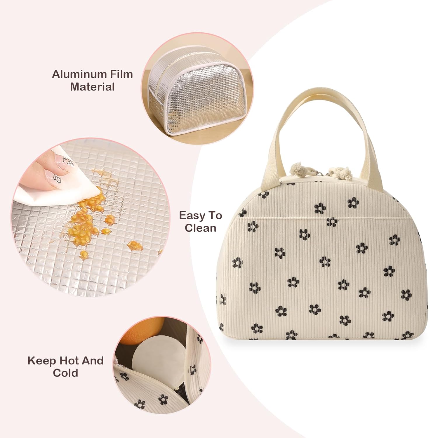 Corduroy Insulated Lunch Bag - Small