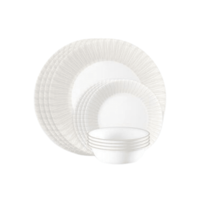 Corelle 12pc Hushed Lines Dinner Set