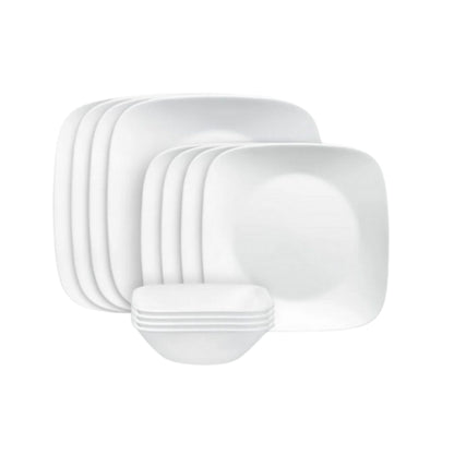 Corelle 12pc Pure White Dinner Set
