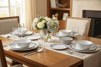 Corelle 16pc Cobalt Circles Dinner Set