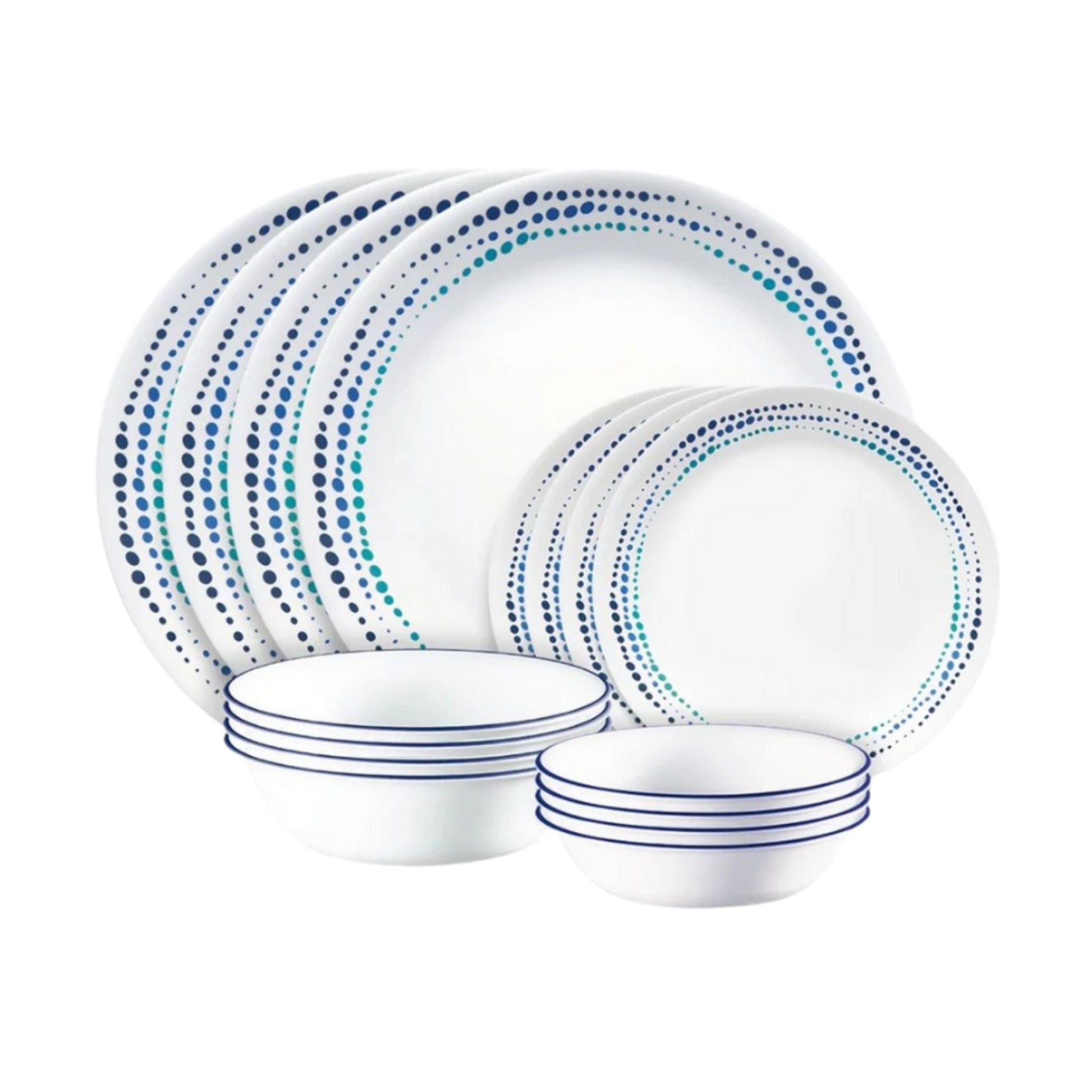Corelle 16pc Ocean Blues Dinner Set
