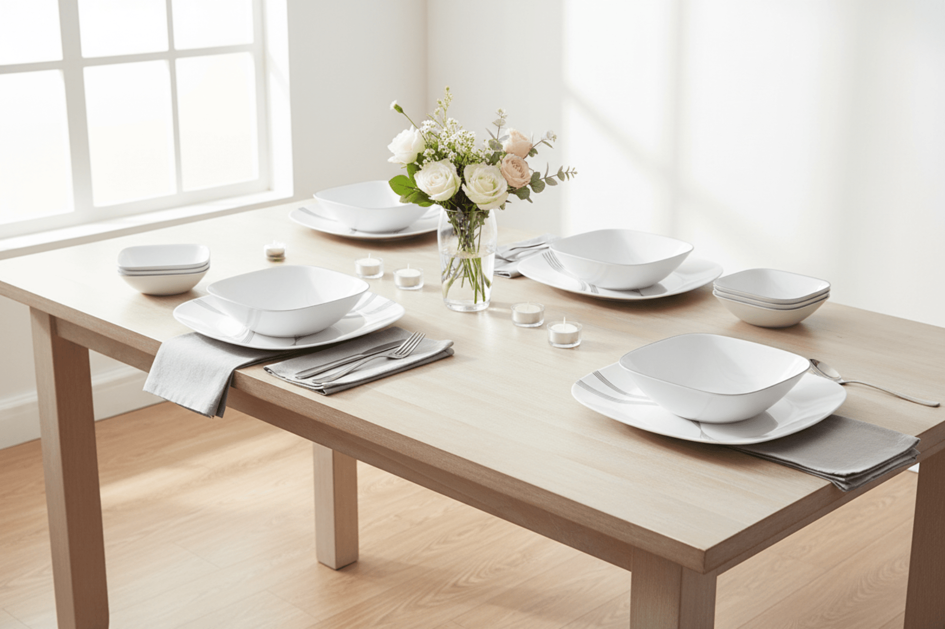 Corelle 16pc Urban Arc Square Dinner Set