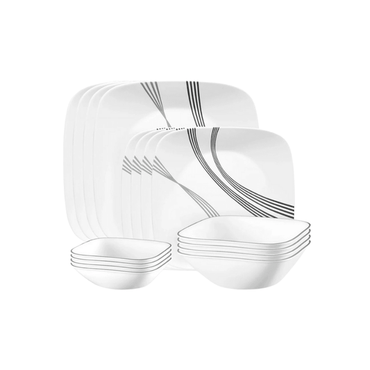 Corelle 16pc Urban Arc Square Dinner Set