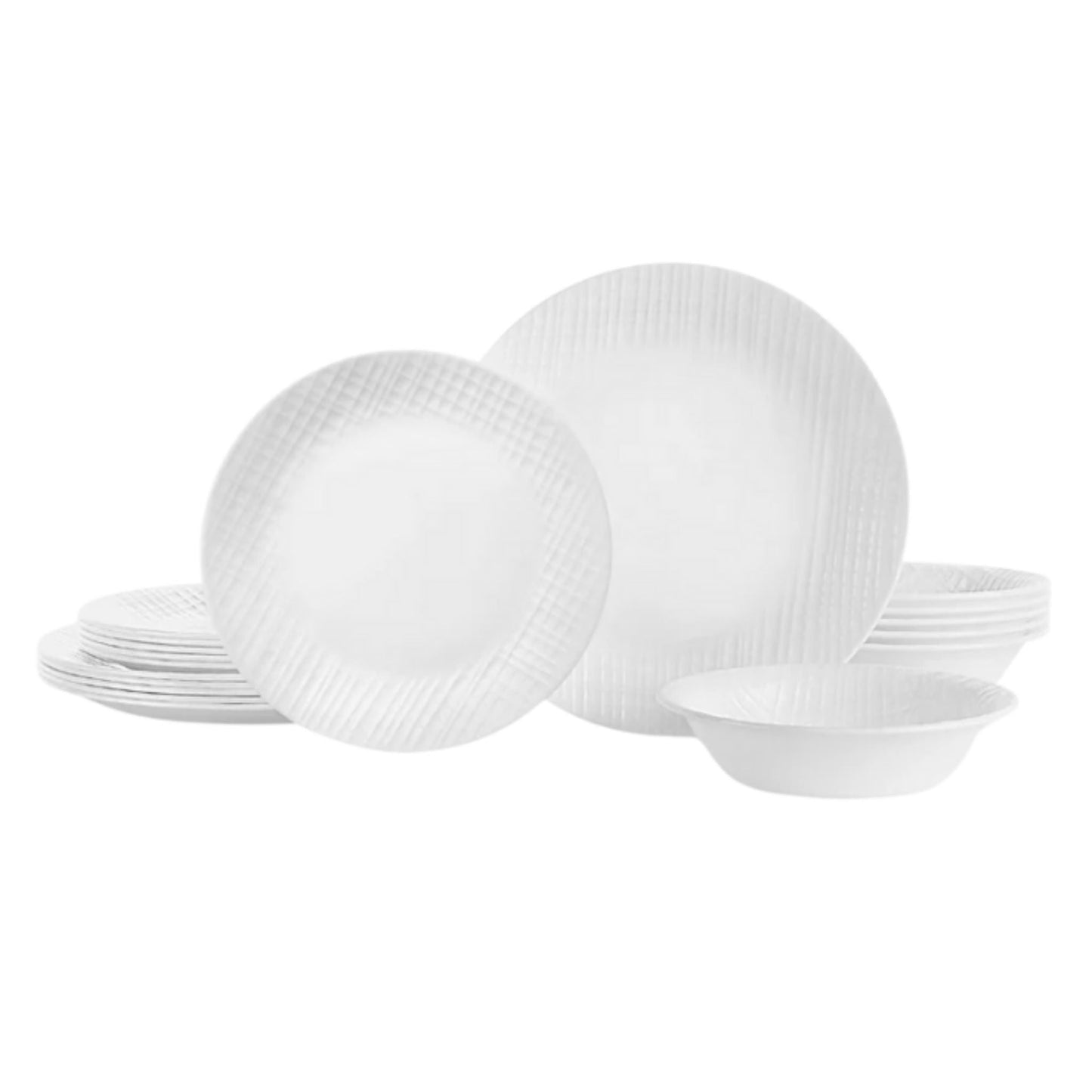 Corelle 18pc Linen Weave Dinner Set