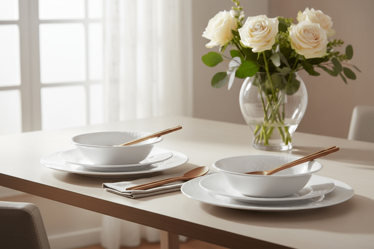 Corelle 18pc Linen Weave Dinner Set