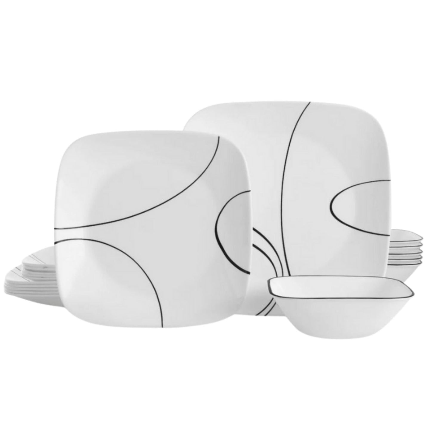 Corelle 18pc Simple Lines Dinner Set