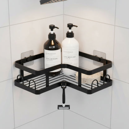 Corner Shower Caddy - Rust-Resistant Bathroom Shower Organizer Shelf - Black