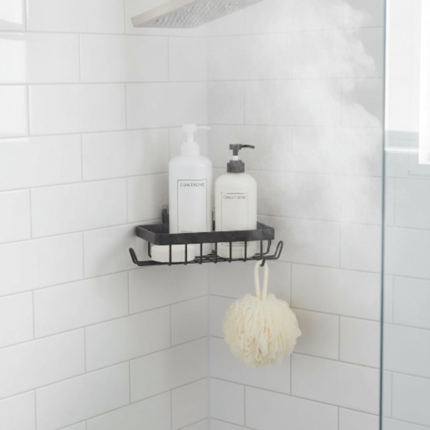 Corner Shower Caddy - Rust-Resistant Bathroom Shower Organizer Shelf - Black