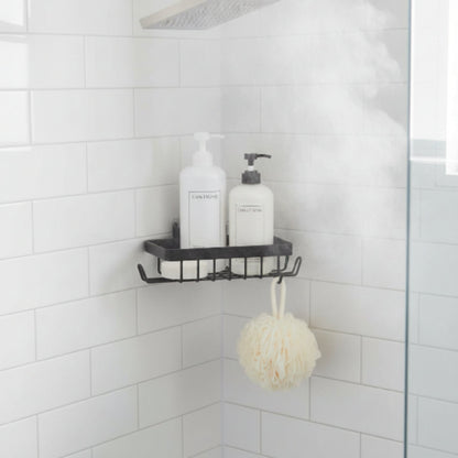 Corner Shower Caddy - Rust-Resistant Bathroom Shower Organizer Shelf - Black