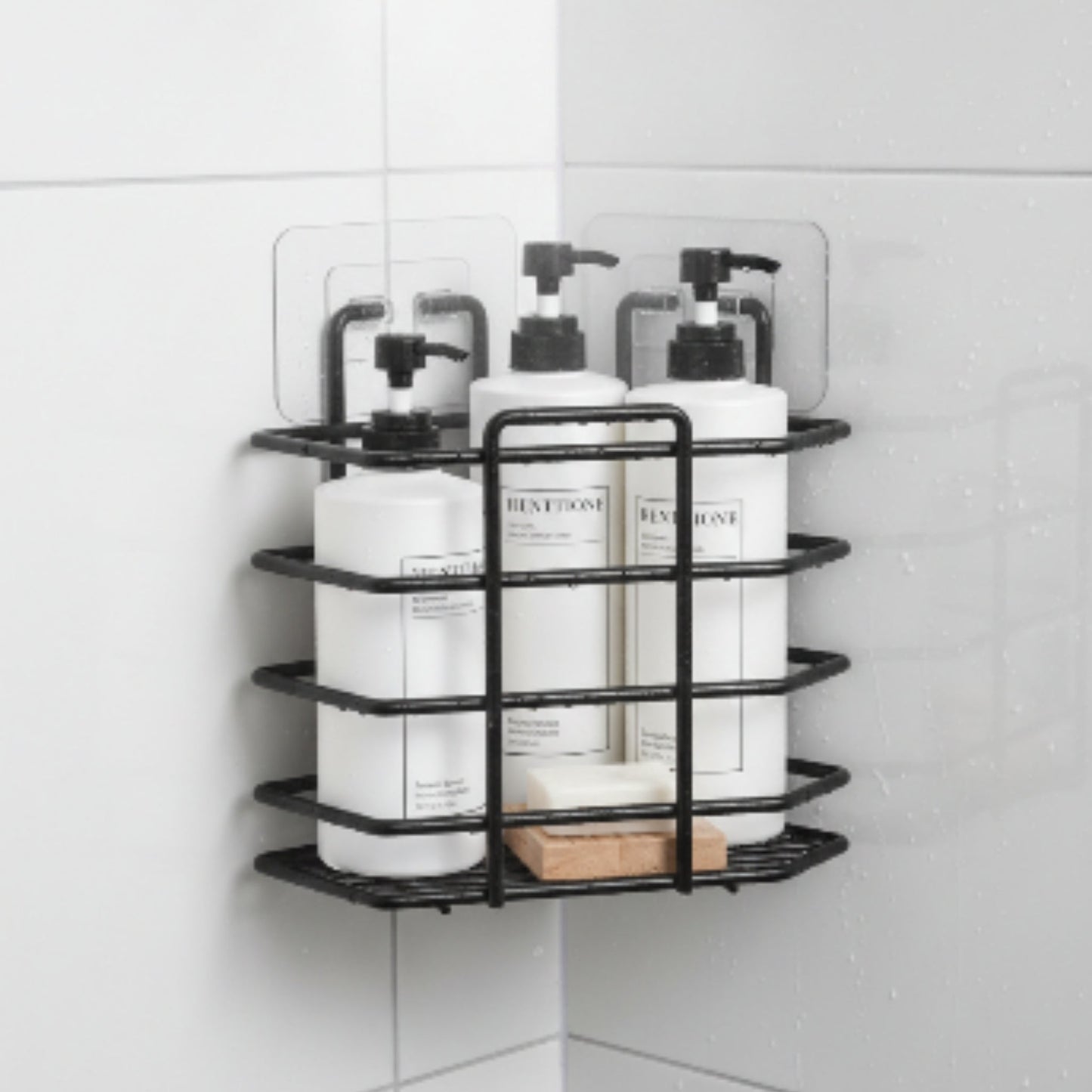Corner Shower Caddy - Rust-Resistant Bathroom Shower Organizer Shelf - Black