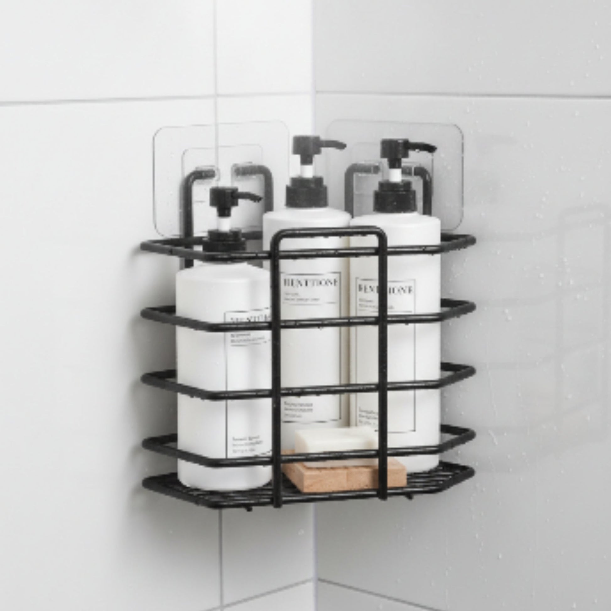Corner Shower Caddy - Rust-Resistant Bathroom Shower Organizer Shelf - Black