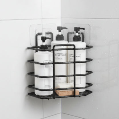 Corner Shower Caddy - Rust-Resistant Bathroom Shower Organizer Shelf - Black