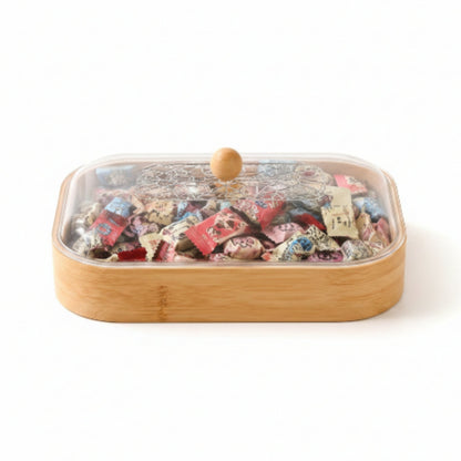 Cracked Acrylic Lid With Wooden Snack Box