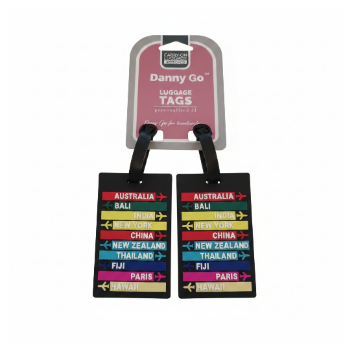 Danny Go 2pc Luggage Tags - Countries