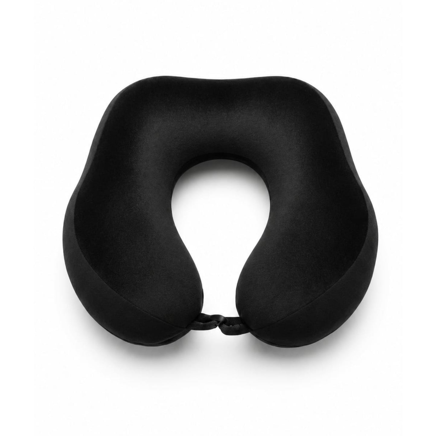 Danny Go U-Shaped Travel Neck Pillow – Soft Memory Foam Neck Cushion Black On White Background