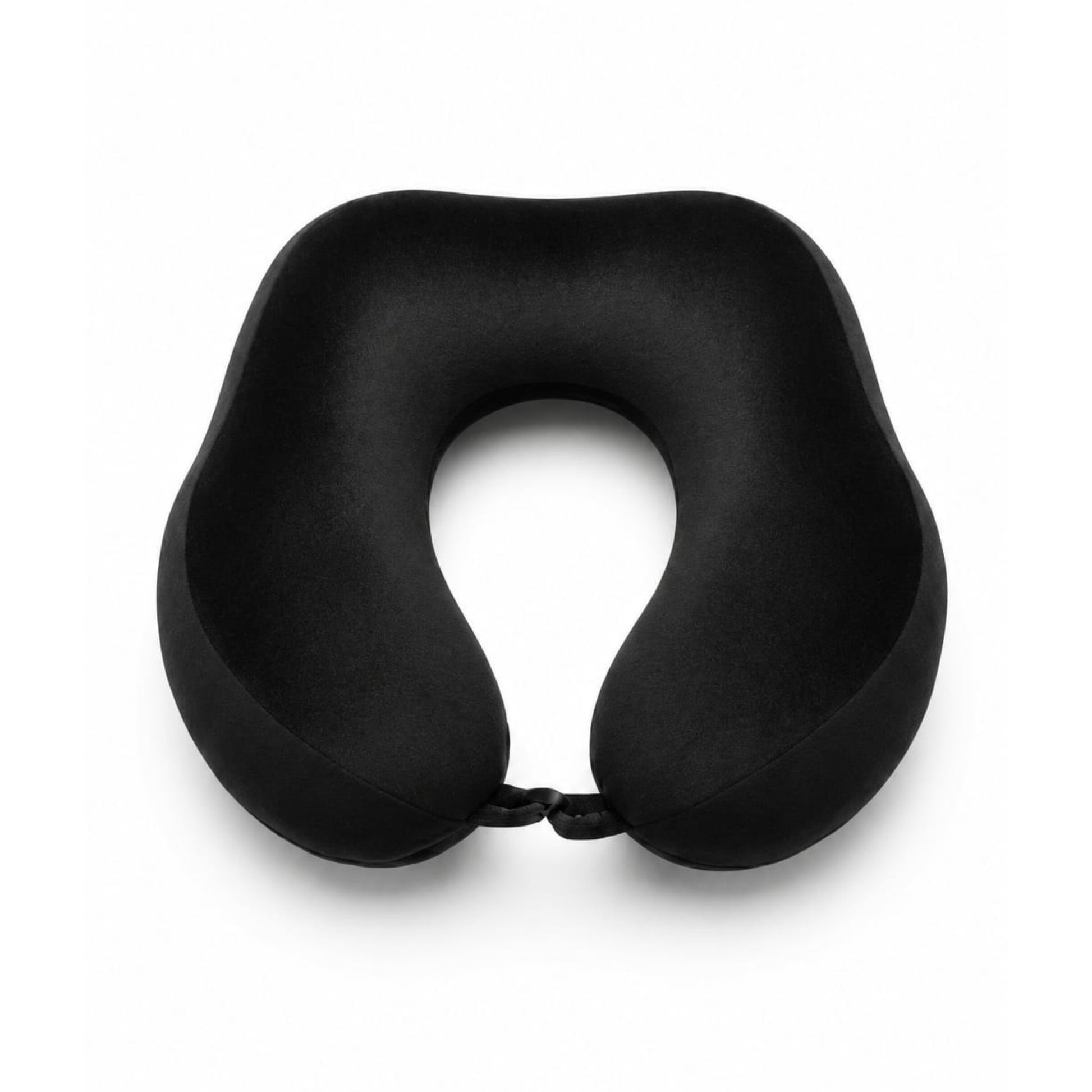 Danny Go U-Shaped Travel Neck Pillow – Soft Memory Foam Neck Cushion Black On White Background