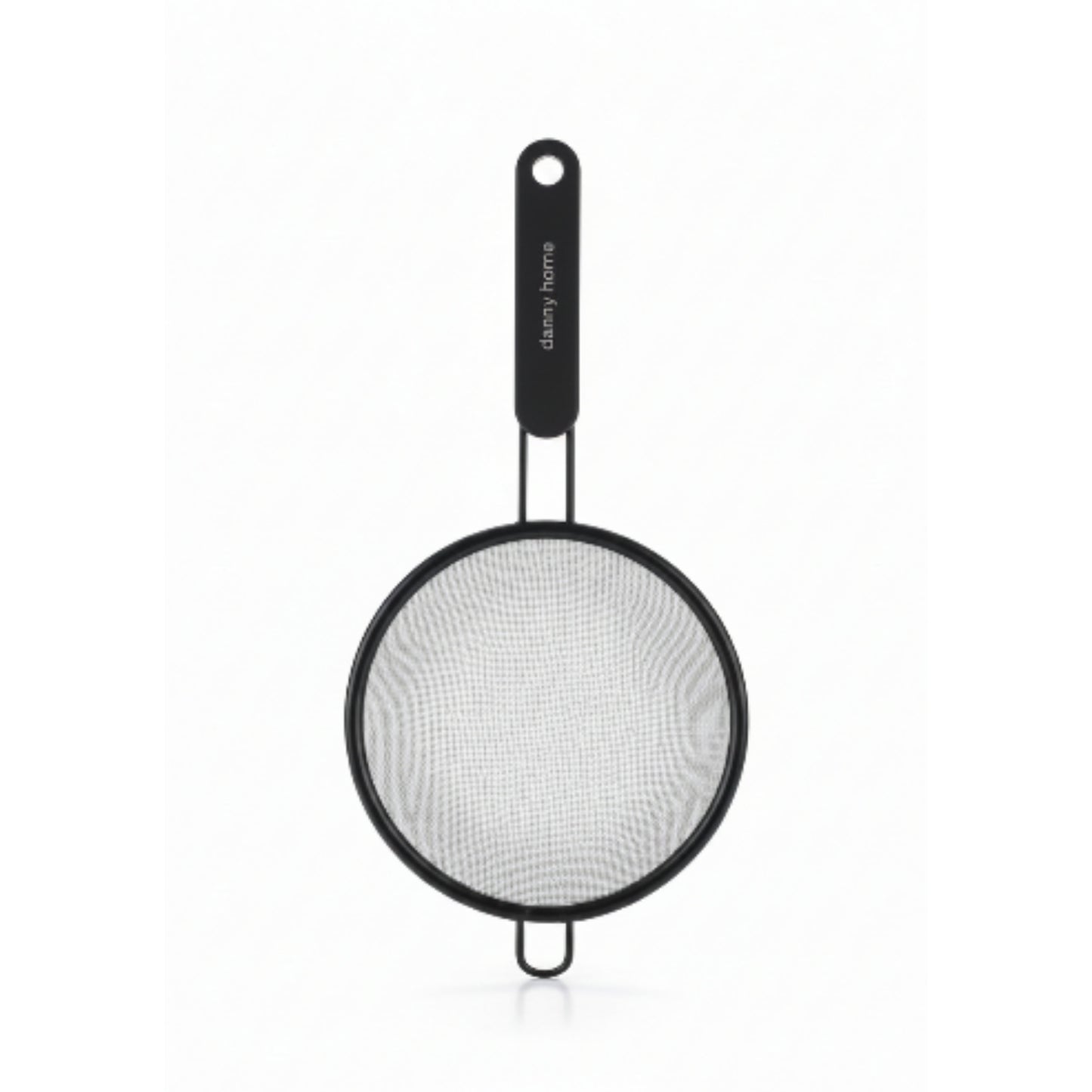 Danny Home 12cm Black Stainless Steel Fine Mesh Sifter | Kitchen Flour Sieve On White Background