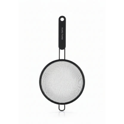 Danny Home 12cm Black Stainless Steel Fine Mesh Sifter | Kitchen Flour Sieve On White Background