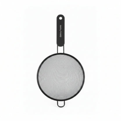 Danny Home 18cm Black Stainless Steel Fine Mesh Sifter | Kitchen Flour Sieve