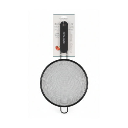 Danny Home 18cm Black Stainless Steel Fine Mesh Sifter | Kitchen Flour Sieve