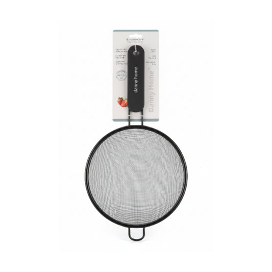 Danny Home 18cm Black Stainless Steel Fine Mesh Sifter | Kitchen Flour Sieve