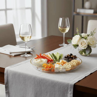 Danny Home 2 Division Platter With Gold Rim