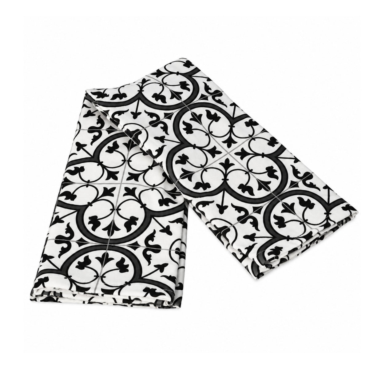 Danny Home 2 Piece Cotton Kitchen Towels-Black Moroccan